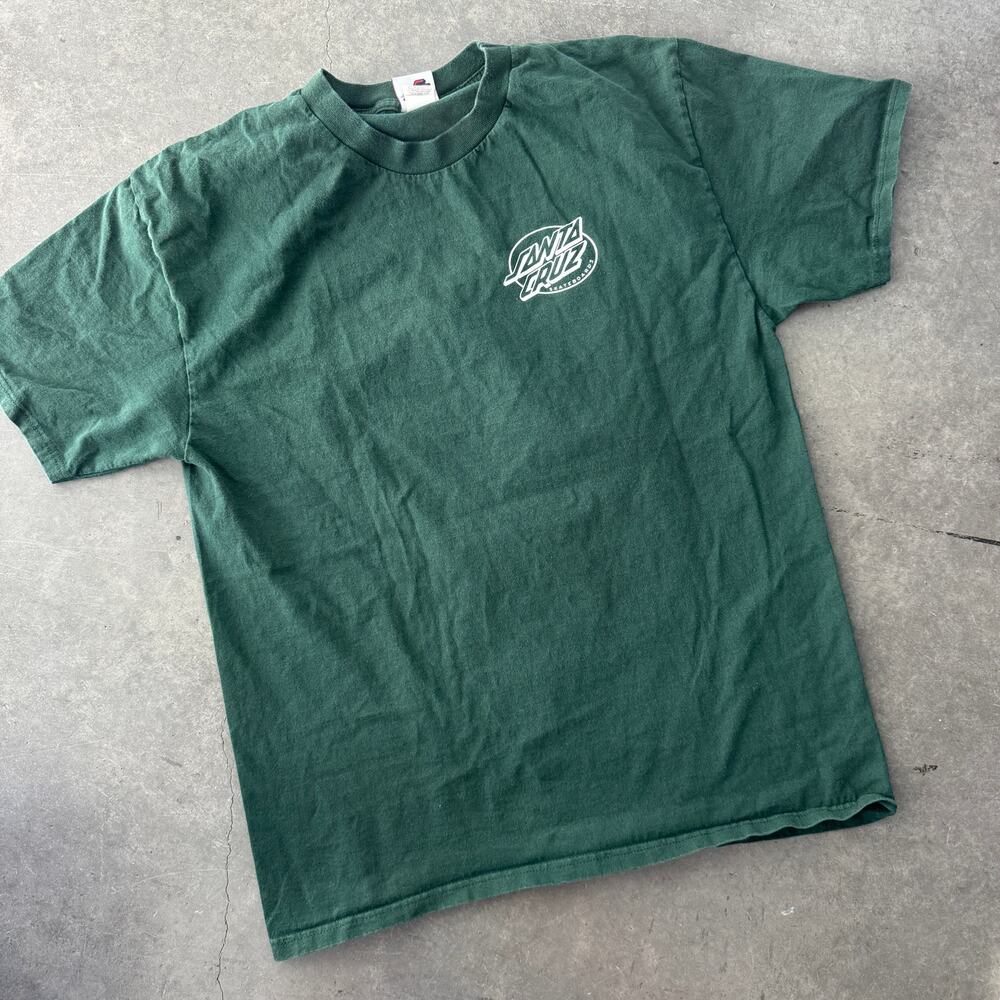 Vintage Y2k Santa Cruz Skateboard Surf Kendall Green Graphic Tee Large - Picture 2 of 5